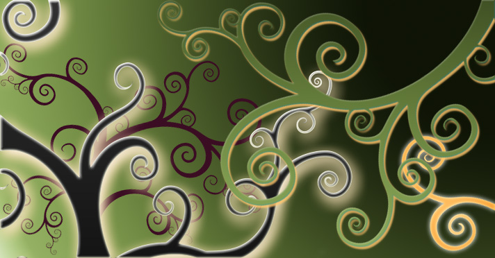 Swirl trees photoshop brushes